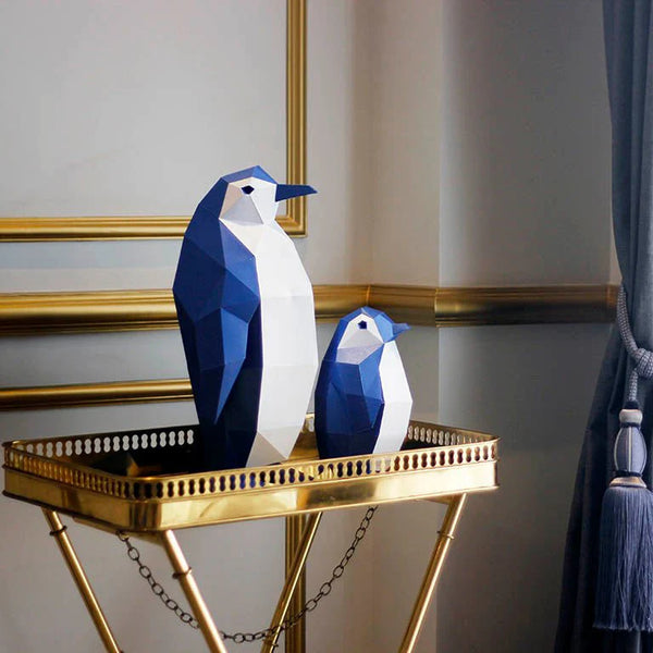 Penguins Origami Model - 3D Paper Art - Brain Spice