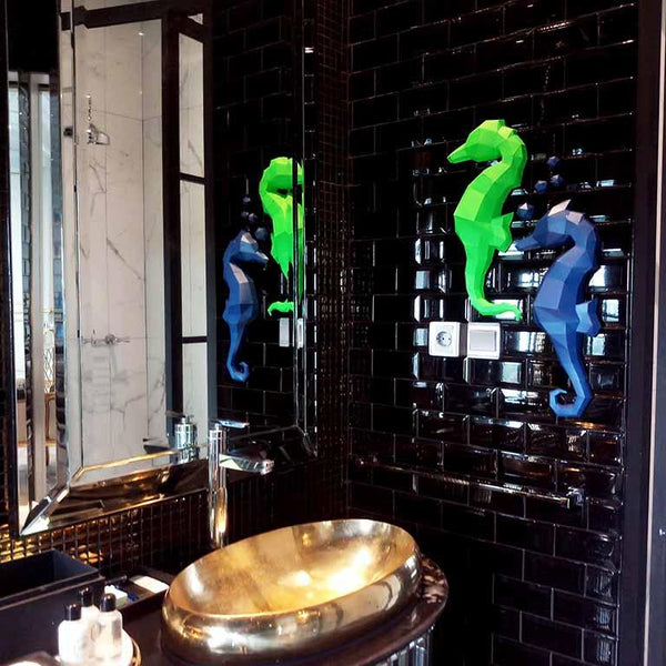 Seahorses Origami Wall Art - 3D Paper Art - Brain Spice