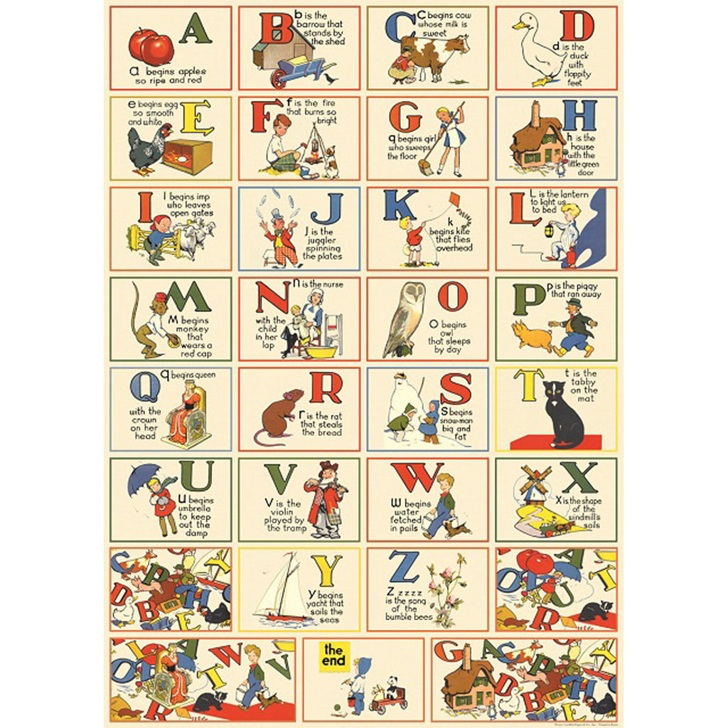 Cavallini ABCs Poster/Gift Wrap - Brain Spice
