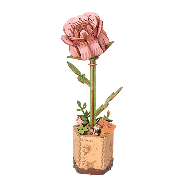 Wooden Bloom Pink Rose - Brain Spice