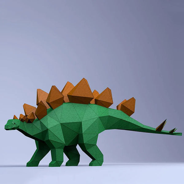 Stegosaurus Origami Model - 3D Paper Art - Brain Spice