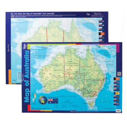 Map of Australia - Laminated 49.3 x 69.0cm - Brain Spice