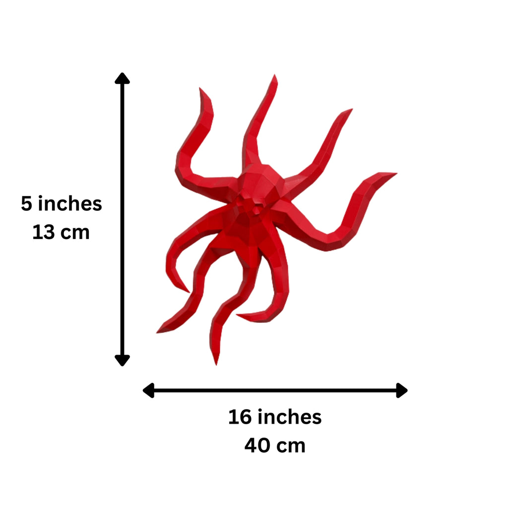 Octopus Origami Wall Art - 3D Paper Art - Brain Spice