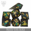 Frosted Tears Black - Handmade Dice - 7-Dice Set - Brain Spice