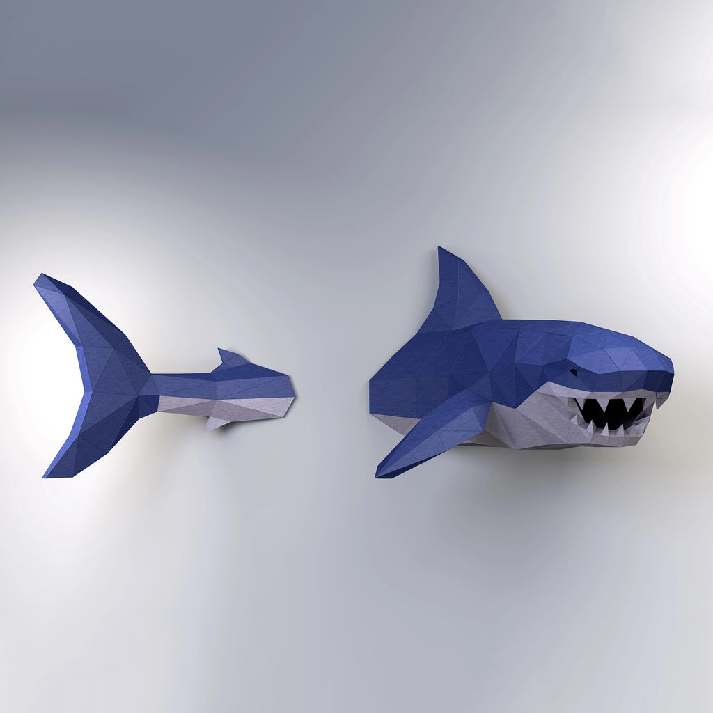 Shark Origami Wall Art - 3D Paper Art - Brain Spice