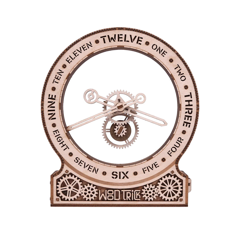 Kinetic Clock - Wooden 3D Mechanical Model Kit - Brain Spice