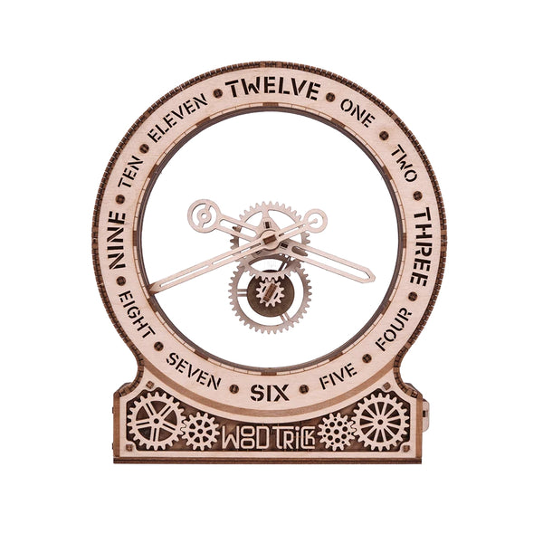 Kinetic Clock - Wooden 3D Mechanical Model Kit - Brain Spice