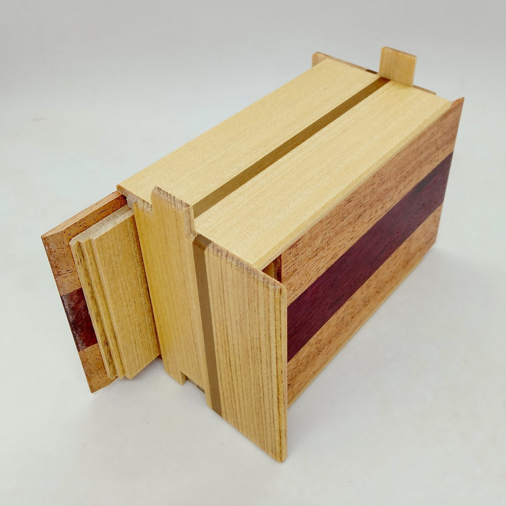 Natural Wood Himitsu-bako Puzzle Box 21 steps - Brain Spice