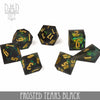 Frosted Tears Black - Handmade Dice - 7-Dice Set - Brain Spice
