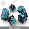 Deep Waters - Handmade Dice - 7-Dice Set - Brain Spice