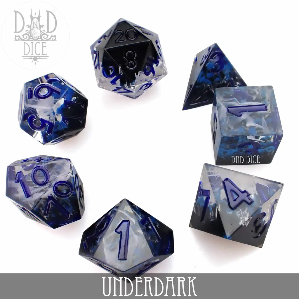Underdark - Handmade Dice - 7-Dice Set - Brain Spice