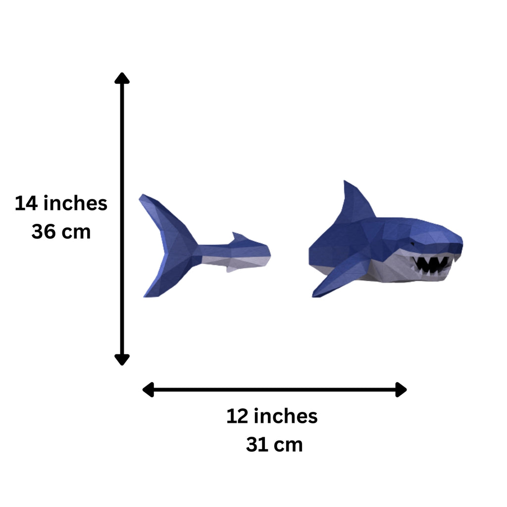Shark Origami Wall Art - 3D Paper Art - Brain Spice