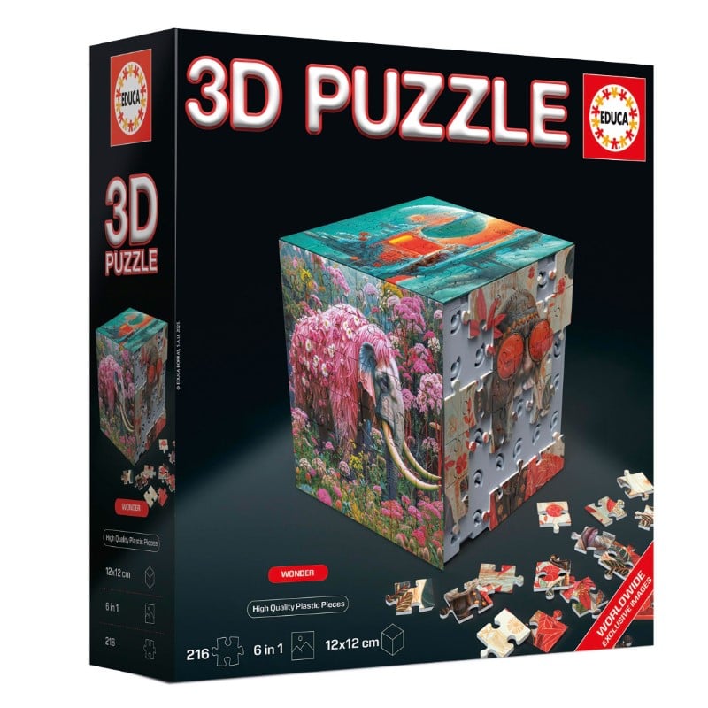 3D Puzzle Cube - Wonder - 216pc - Brain Spice
