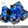 Midnight Specter - Handmade Dice - 7-Dice Set - Brain Spice