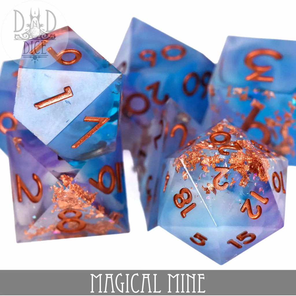 Magical Mine - Handmade Dice - 7-Dice Set - Brain Spice