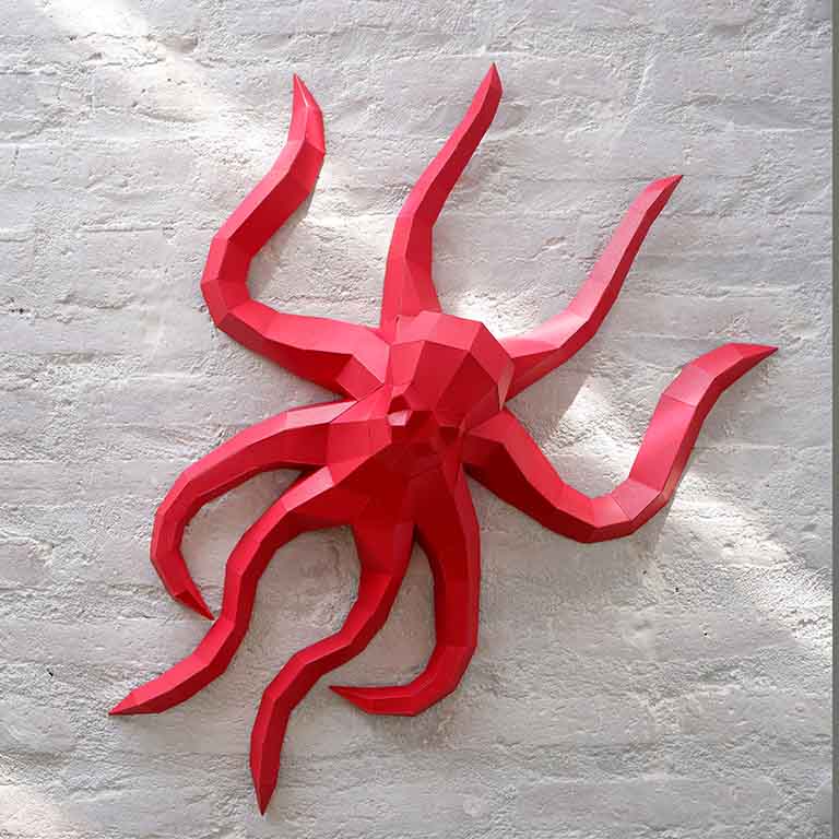 Octopus Origami Wall Art - 3D Paper Art - Brain Spice