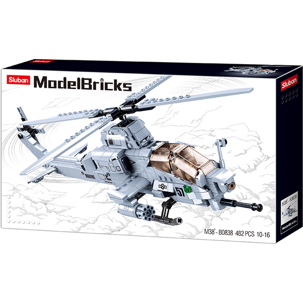 AH-1Z Attack Helicopter - Model Bricks 482pcs