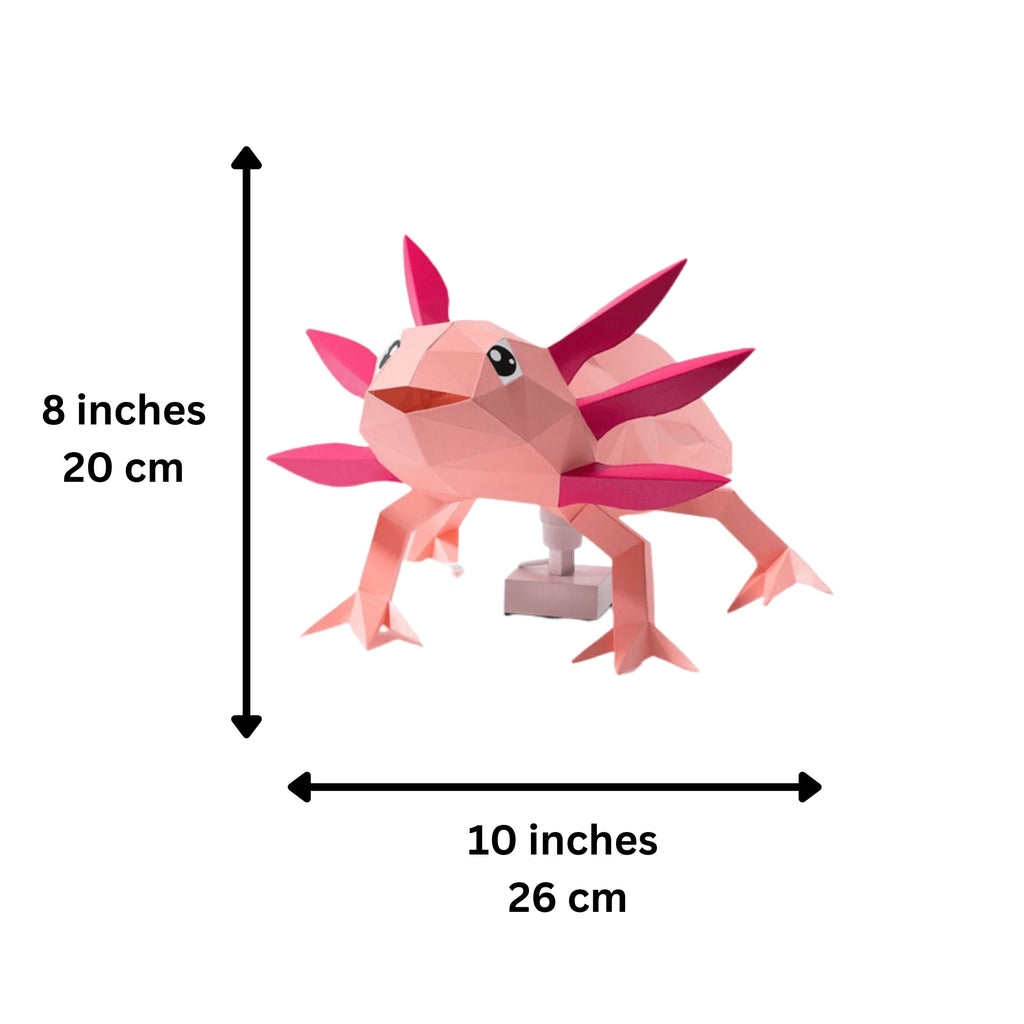 Axolotl Origami Table Lamp - 3D Paper Art - Brain Spice