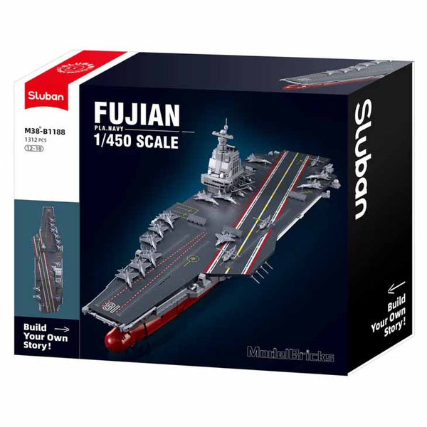 Aircraft Carrier - Fujian PLA Navy - Scale 1 to 450 - Model Bricks 1312pcs