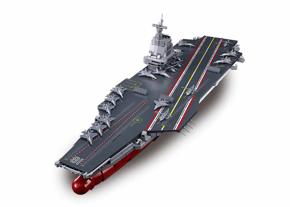 Aircraft Carrier - Fujian PLA Navy - Scale 1 to 450 - Model Bricks 1312pcs - Brain Spice