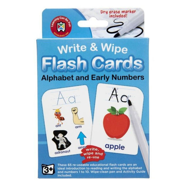 Alphabet and Early Numbers Write & Wipe Flash Cards - Brain Spice