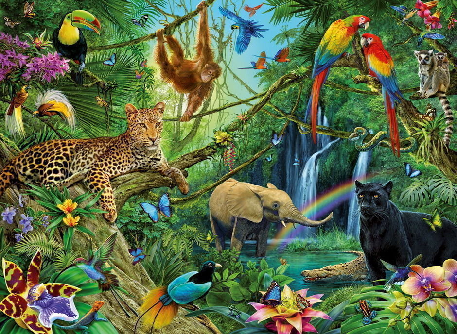 Animals In The Jungle - Jigsaw 200pc - Brain Spice