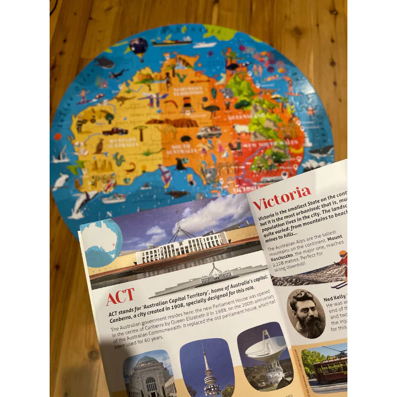Australia Puzzle & Book Set - 210pc - Sassi Travel Learn and Explore - Brain Spice