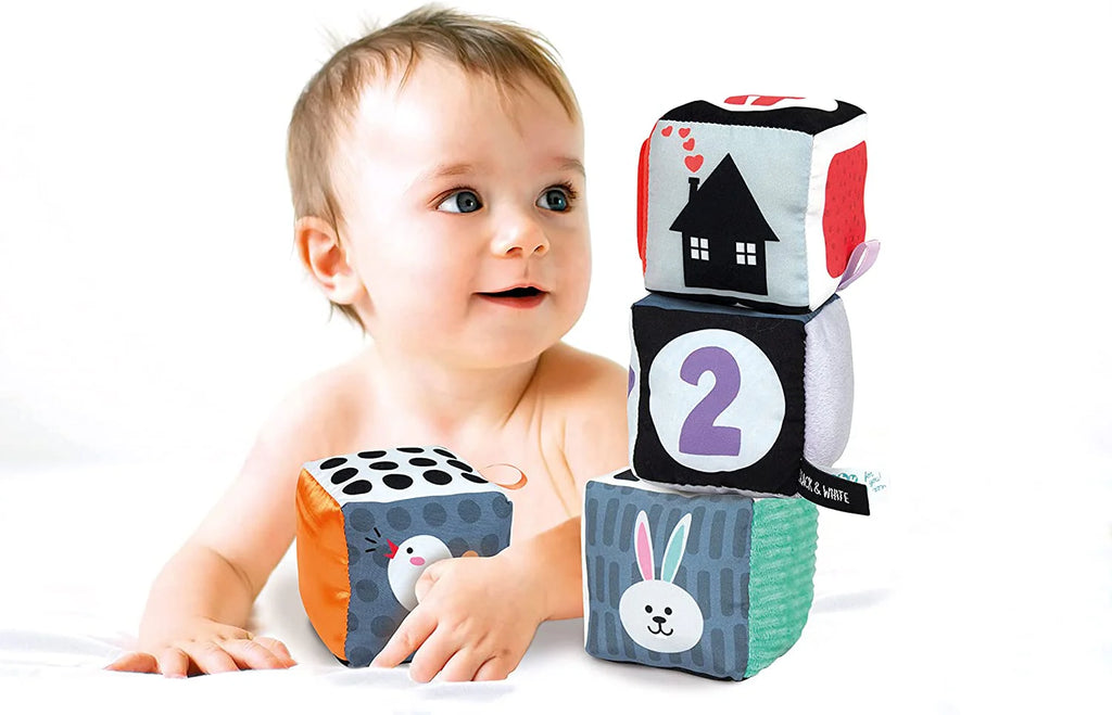 Baby Clemmy Black and White Soft Activity Cubes - Brain Spice