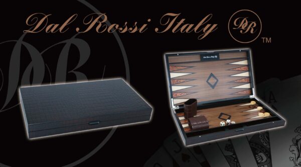 Backgammon Set - Dark Crocodile Engraved 15inch - Brain Spice