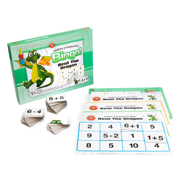 Beat the Dragon Bingo - Addition and Subtraction Game - Brain Spice