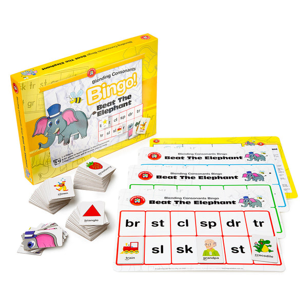 Beat the Elephant - Blending Consonants Bingo - Brain Spice