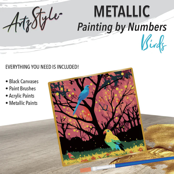 Bird - Metallic Paint by Number - Brain Spice