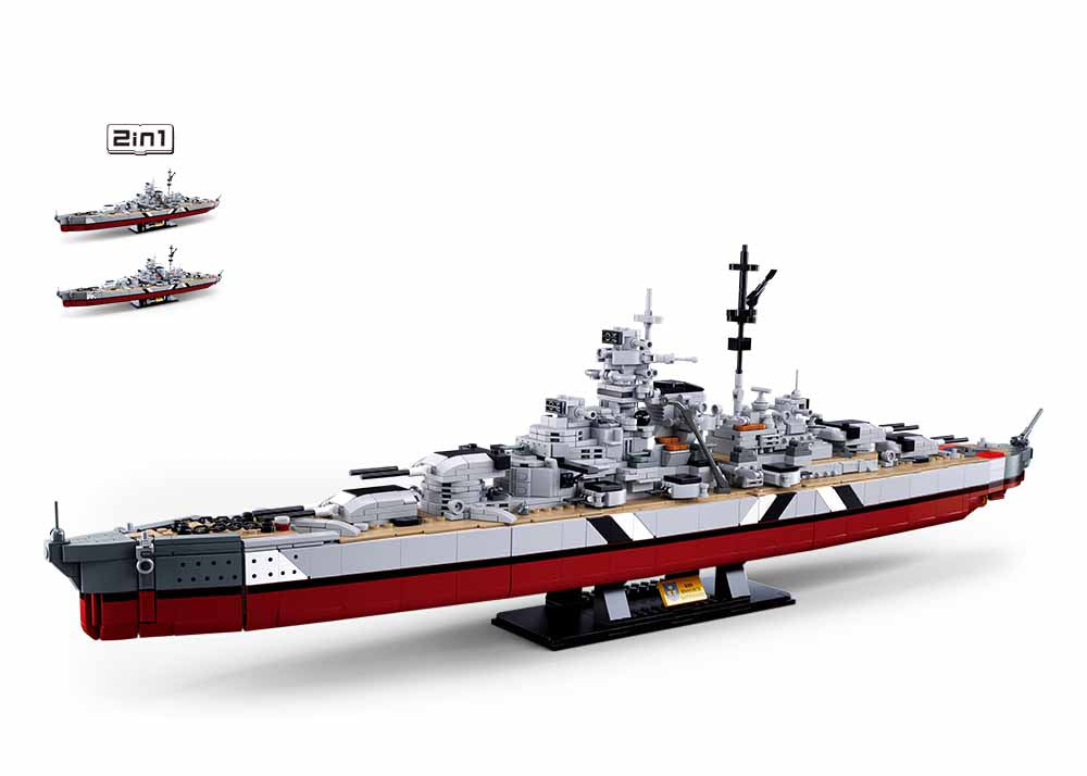 Bismarck Battleship 2-in-1 - Model Bricks 1849pcs - Brain Spice