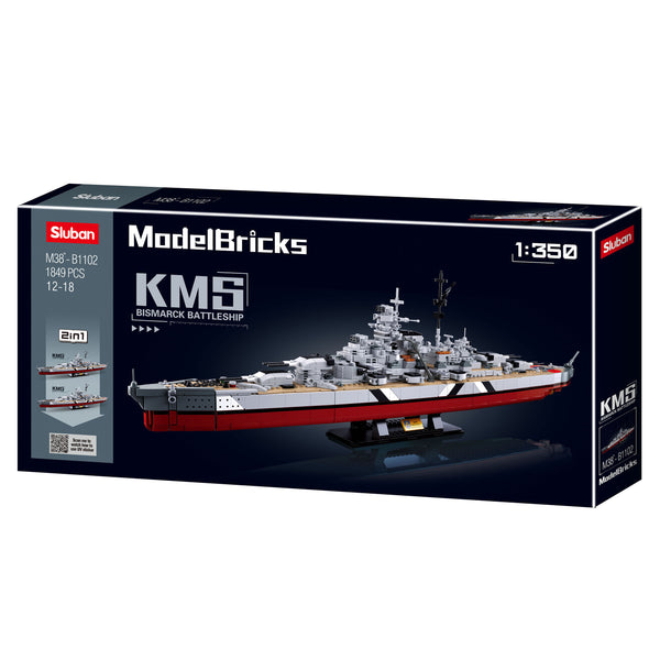 Bismarck Battleship 2-in-1 - Model Bricks 1849pcs