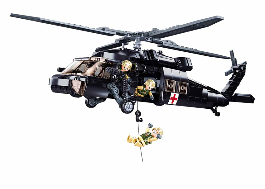 Black Hawk Helicopter - Model Bricks 692pcs - Brain Spice