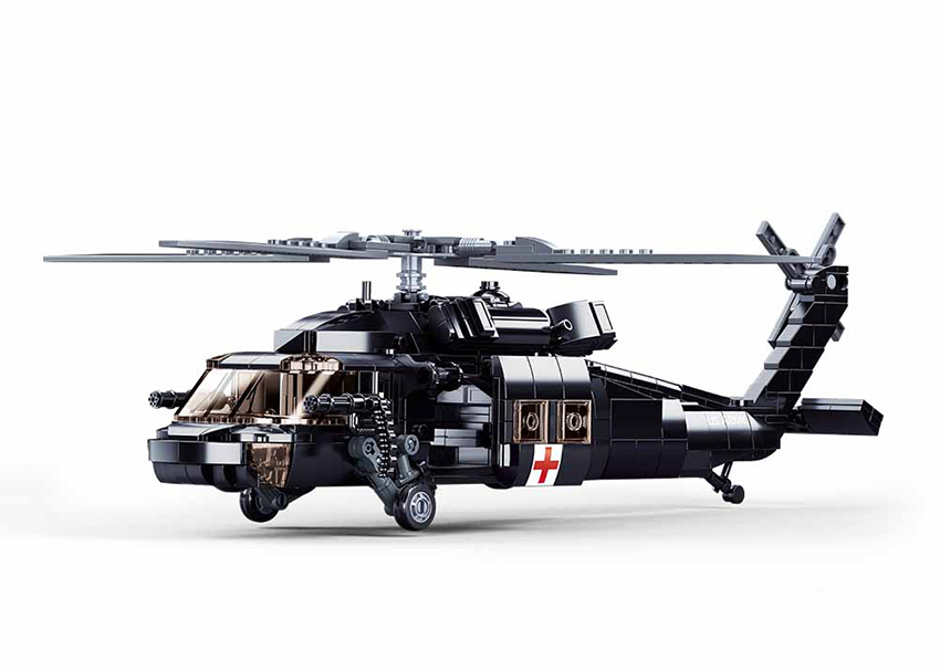 Black Hawk Helicopter - Model Bricks 692pcs - Brain Spice