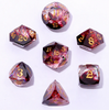 Blood Crystal - Captured Magic 7-Dice Set - Luster Cut Resin - Brain Spice