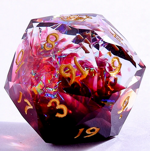 Blood Crystal - Captured Magic 7-Dice Set - Luster Cut Resin - Brain Spice