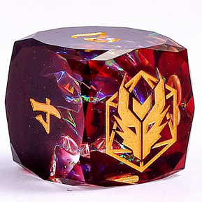 Blood Crystal - Captured Magic 7-Dice Set - Luster Cut Resin - Brain Spice