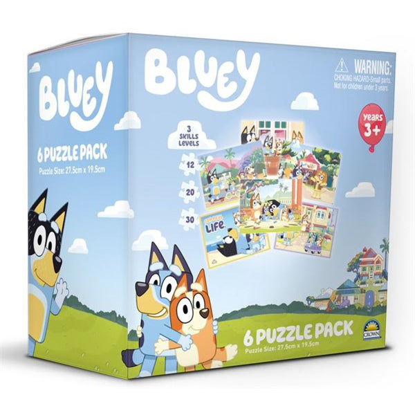 Bluey 6 In 1 Puzzle Pack - Brain Spice