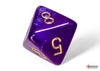 Borealis Luminary Royal Purple-Gold - Polyhedral 7-Dice Set - Brain Spice