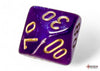 Borealis Luminary Royal Purple-Gold - Polyhedral 7-Dice Set - Brain Spice