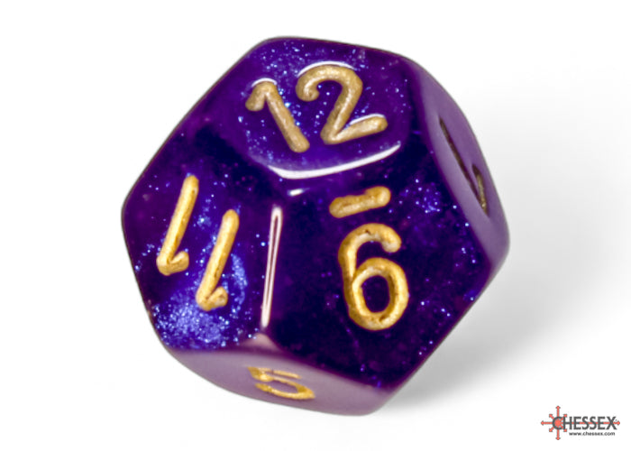 Borealis Luminary Royal Purple-Gold - Polyhedral 7-Dice Set - Brain Spice