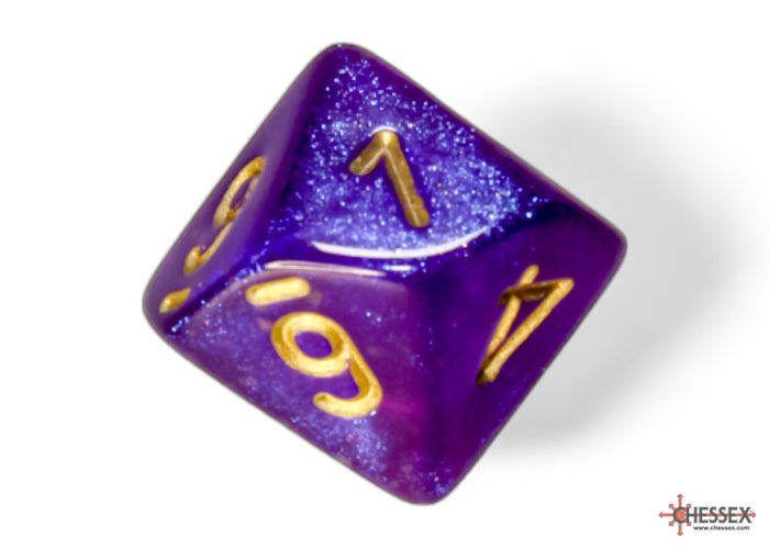 Borealis Luminary Royal Purple-Gold - Polyhedral 7-Dice Set - Brain Spice