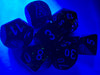 Borealis Polyhedral Blood Orange-White Luminary 7-Dice Set - Brain Spice