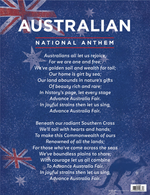 Australian National Anthem - Educational Chart - Brain Spice