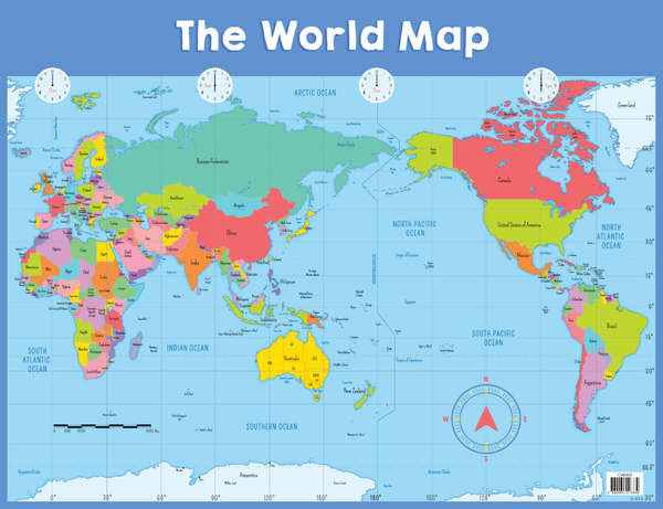 The World Map - Educational Chart - Brain Spice