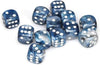Lustrous 16mm d6 Slate-White Dice Block (12 dice) - Brain Spice