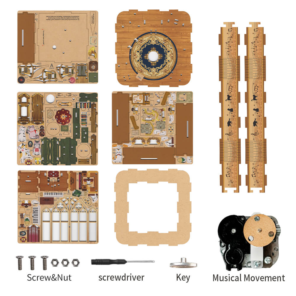 Cats Family - Music Box Kit - Brain Spice