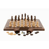 Chess Checkers & Backgammon Set - Folding Walnut 16inch - Brain Spice